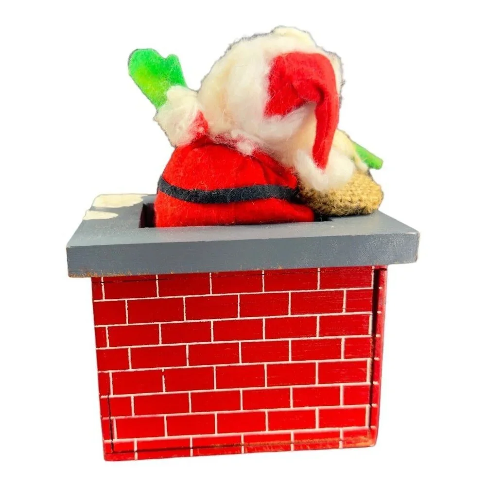 Vintage Enesco 1978 Santa Claus On Chimney Coaster Set 6 Vintage Christmas‎